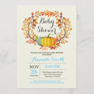 Invitation Citrouille d'automne Baby shower d'invitation
