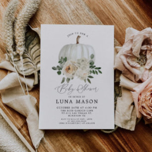 Invitation Citrouille d'automne et Baby shower de