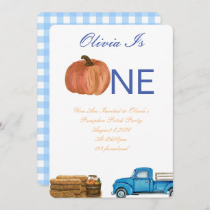 Invitation Citrouille d'automne Patch 1er anniversaire