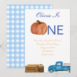 Invitation Citrouille d'automne Patch 1er anniversaire