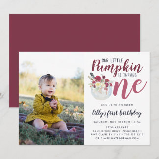 Invitation Citrouille d'automne photo de fête d'anniversaire