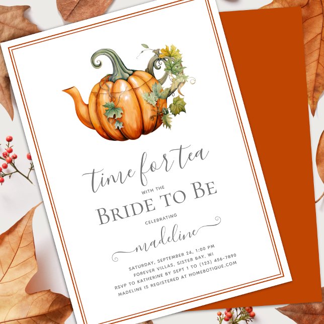 Invitation Citrouille d'automne pour la Fête des mariées de t (Créateur téléchargé)