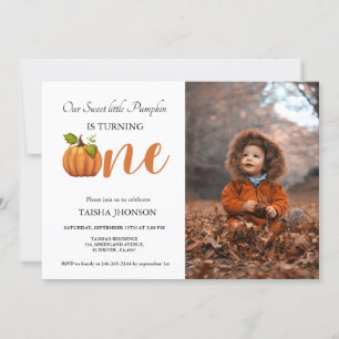Invitation Citrouille d'automne premier anniversaire