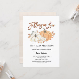 Invitation Citrouille d'automne tombent dans l'amour Baby sho