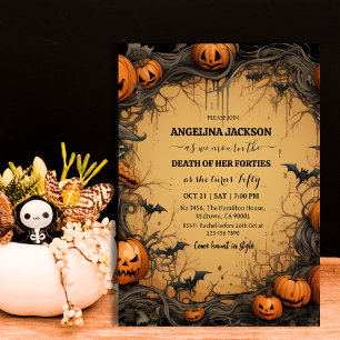 Invitation Citrouille de 50e anniversaire Halloween Vintage C