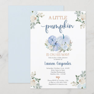 Invitation Citrouille de Baby shower Boy Fall