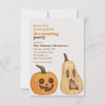 Invitation Citrouille de décoration d'Halloween