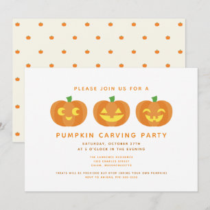 Invitation Citrouille de Halloween découpant l'invitation de