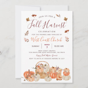 Invitation Citrouille de la récolte d'automne, communauté de