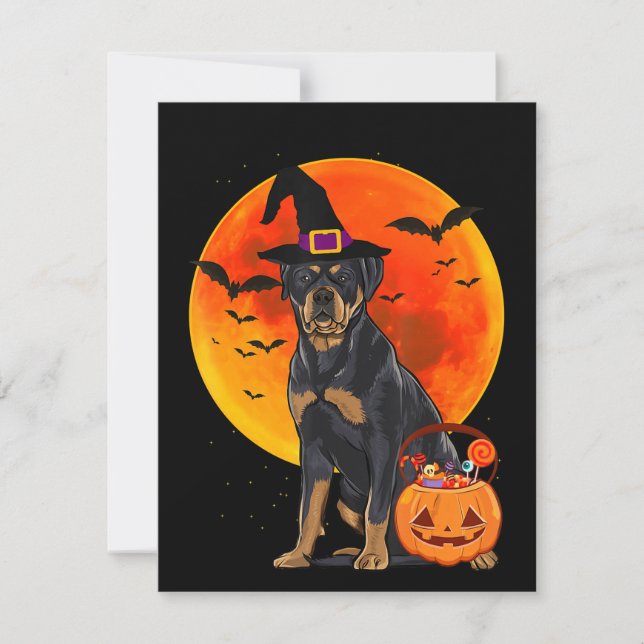 Invitation citrouille de l'halloween à la rottweiler de Chien (Devant)
