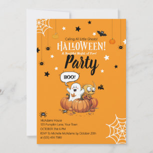 Invitation Citrouille de l'Halloween Enfants