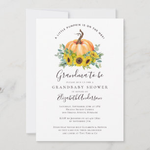 Invitation Citrouille de tournesol d'automne grand-mère pour 
