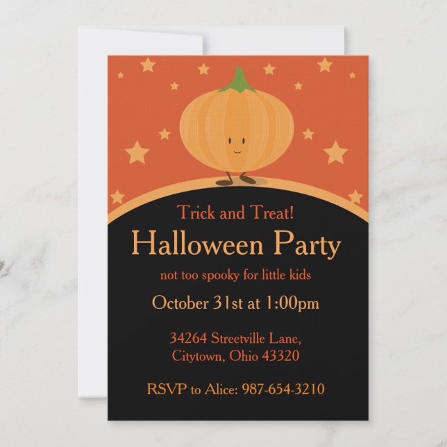 Invitation Citrouille d'Halloween (Devant)