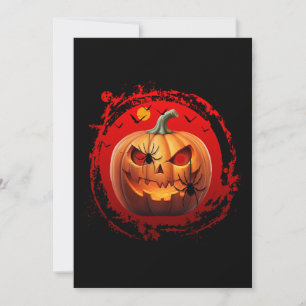 Invitation citrouille d'Halloween araignées effrayantes chauv