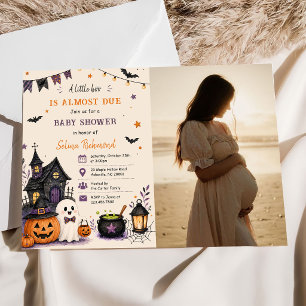 Invitation Citrouille d'Halloween Bébé Little Boo Shower Phot