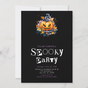 Invitation Citrouille d'Halloween Fête effrayante