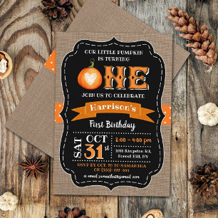 Invitation Citrouille du garçon 1er anniversaire