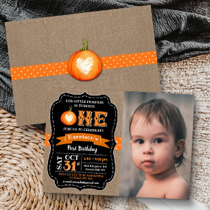 Invitation Citrouille du garçon 1er anniversaire Photo