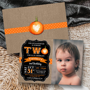 Invitation Citrouille du garçon 2e anniversaire Photo