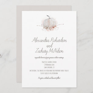 Invitation Citrouille Elegant Rustic Fall Mariage d'aquarelle