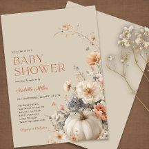 Citrouille Fall Baby shower floral