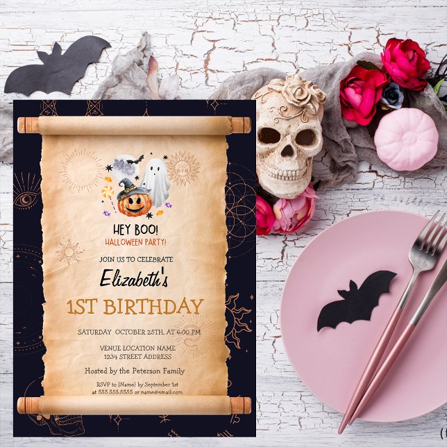Invitation Citrouille fantôme Halloween Mystique Anniversaire (Créateur téléchargé)