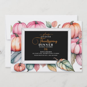 Invitation Citrouille Festif Frame Thanksgiving Dîner