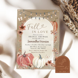 Invitation Citrouille Fleur sauvage Boho tombe dans la Fête d