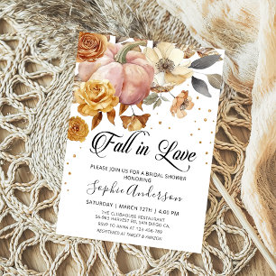 Invitation Citrouille floral chute en Fête des mariées d'amou