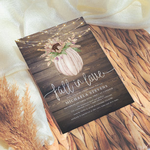 Invitation Citrouille Floral Rustique Tombe Dans Fête des mar