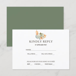 Invitation Citrouille & Florals Mariage RSVP Automne Couleurs