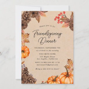 Invitation citrouille Friendsgiving