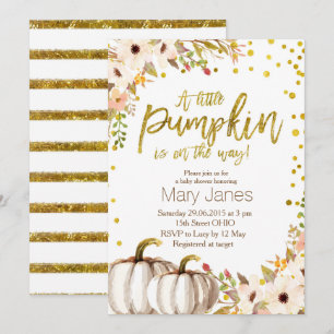 Invitation citrouille Gold