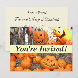 Invitation Citrouille halloween Jack-o'-lantern orange citrou