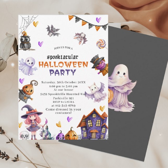 Invitation Citrouille Halloween Petit Boo Baby ShowerInvitati (Créateur téléchargé)