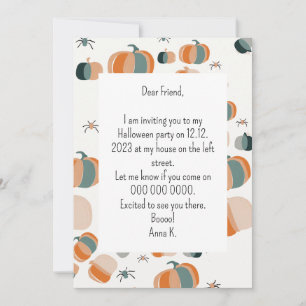 Invitation Citrouille Helloween