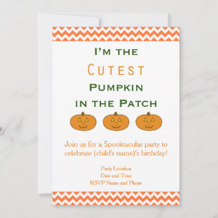 Invitation Citrouille le plus mou Patch Octobre Citrouille An