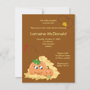 Invitation Citrouille mignon Automne Baby shower d'automne In