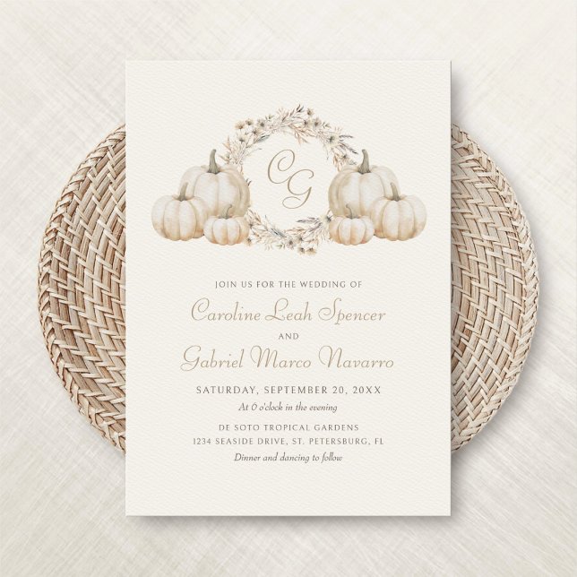 Invitation Citrouille minimaliste d'automne Mariage (Créateur téléchargé)