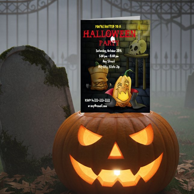 Invitation Citrouille Monsters Halloween/Anniversaire Invitat (Créateur téléchargé)