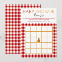 Citrouille Owl & En vichy Baby shower Bingo