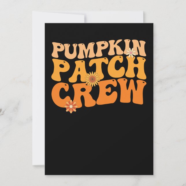 Invitation Citrouille Patch Crew Retro Automne Super Automne (Devant)