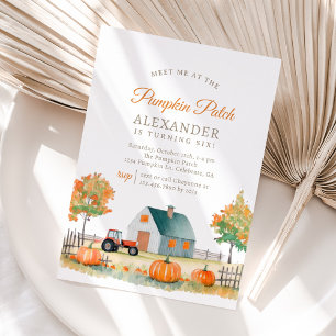 Invitation Citrouille Patch fête d'anniversaire d'automne