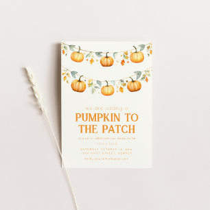 Invitation Citrouille Patch Halloween Baby shower d'automne I