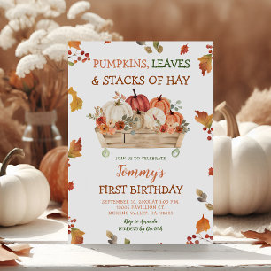 Invitation Citrouille Patch Hays Feuille Rustique Automne Ann