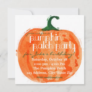 Invitation Citrouille Patch Party