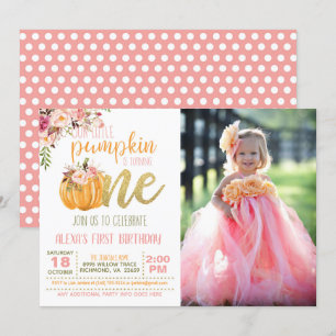 Invitation Citrouille photo d'invitation pour le premier anni