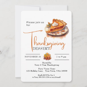 INVITATION CITROUILLE PIE THANKSGIVING DESSERT