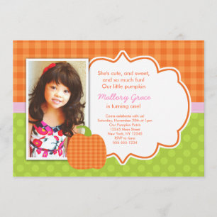 Invitation Citrouille Pink pour l'anniversaire - i
