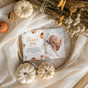 Invitation Citrouille Premier anniversaire Merci photo